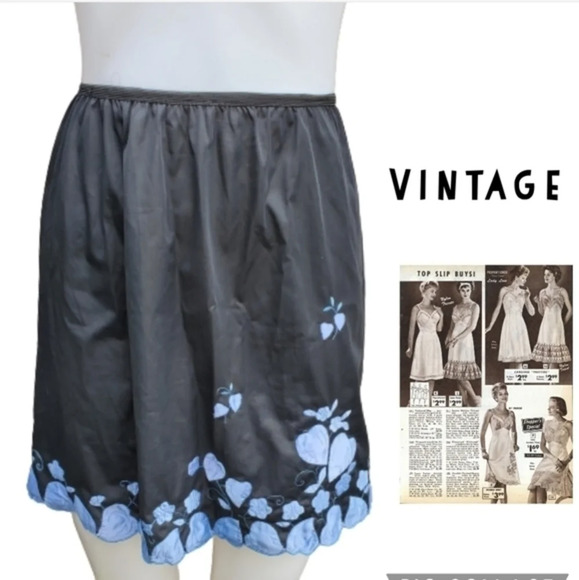 Vintage Black‎ slip S. M - Picture 1 of 7